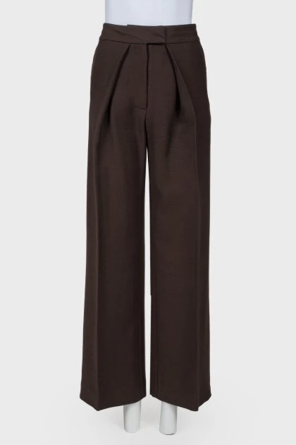 Brown woolen trousers with lightning