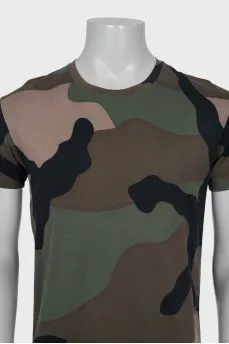 Men's straight-cut military print T-shirt