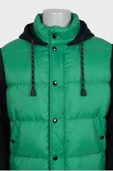 Men's green combination down jacket