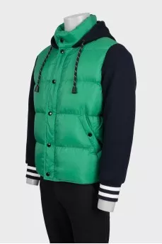 Men's green combination down jacket