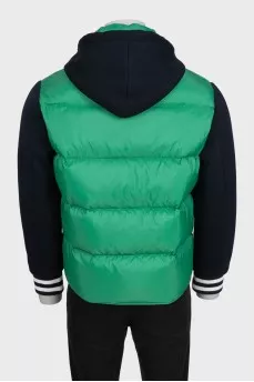 Men's green combination down jacket