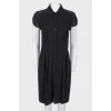 Black wool button up dress