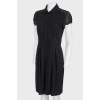 Black wool button up dress