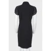 Black wool button up dress