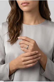 The ring is decorated with a diamond
