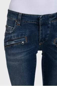 Сині skinny fit джинси на низькій посадці з биркою