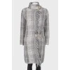 Grey textile leather straps coat