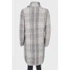Grey textile leather straps coat