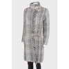 Grey textile leather straps coat