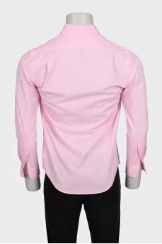Мужская розовая рубашка slim fit