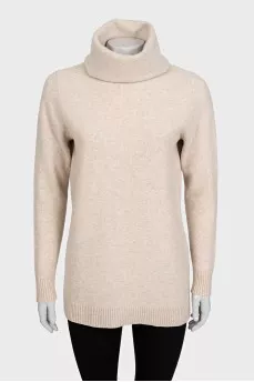 Beige turtleneck sweater