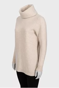 Beige turtleneck sweater