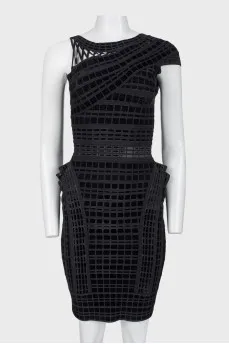 Dress with velvet inserts