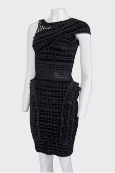 Dress with velvet inserts