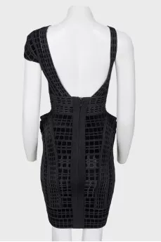 Dress with velvet inserts