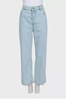 Light blue straight leg jeans with tag