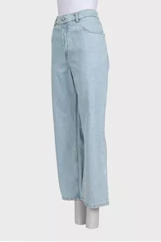 Light blue straight leg jeans with tag