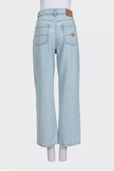 Light blue straight leg jeans with tag