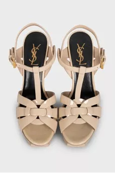 Tribute beige patent leather sandals