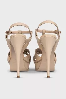 Tribute beige patent leather sandals
