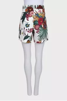 White shorts with a floral print