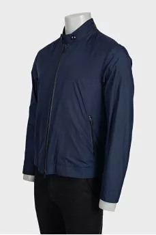 Men's dark blue straight-cut jacket