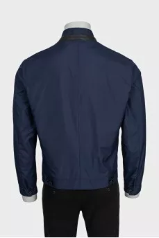 Men's dark blue straight-cut jacket