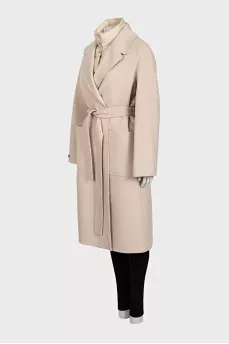 Wool coat with a buttoned vest