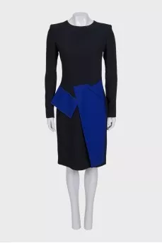 Black dress with blue inserts