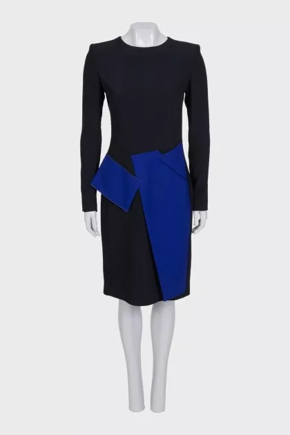 Black dress with blue inserts