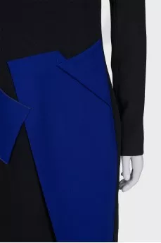 Black dress with blue inserts