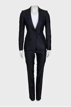 Pinstripe wool trouser suit