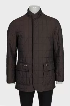 Men's jacket with leather trim
