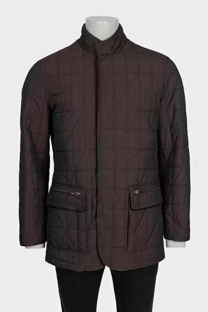 Men's jacket with leather trim