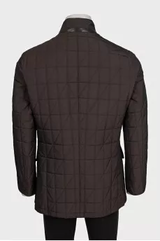Men's jacket with leather trim