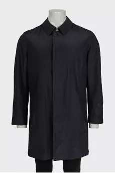 Men's black button-down coat