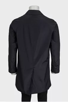 Men's black button-down coat