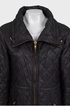 Quilted straight-cut jacket with gold-tone hardware