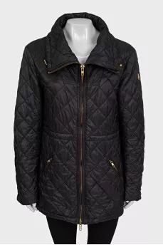 Quilted straight-cut jacket with gold-tone hardware