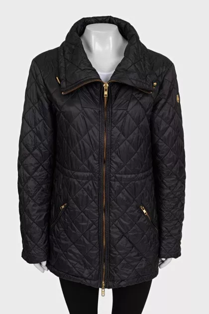 Quilted straight-cut jacket with gold-tone hardware