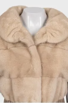 Beige fur vest