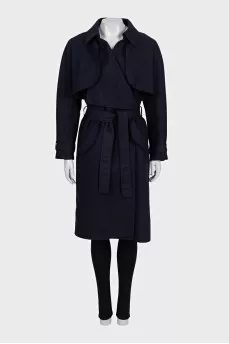 Blue wrap coat