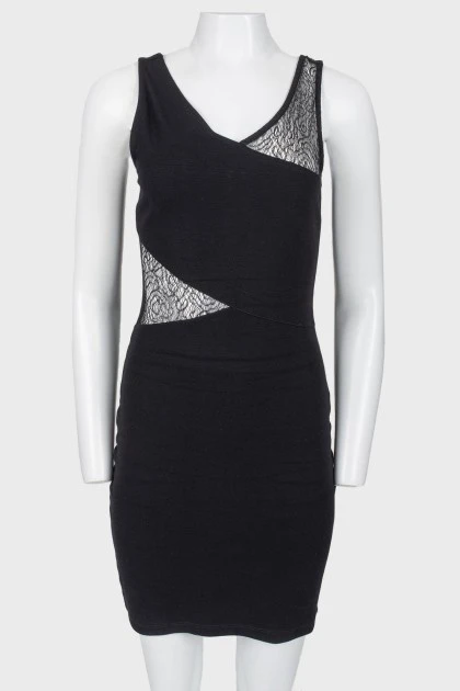 Black dress with lace inserts