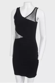 Black dress with lace inserts