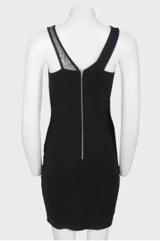 Black dress with lace inserts