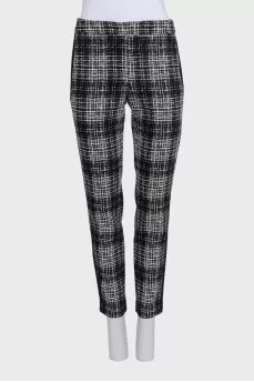 Black and white printed trousers