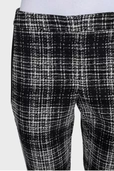 Black and white printed trousers