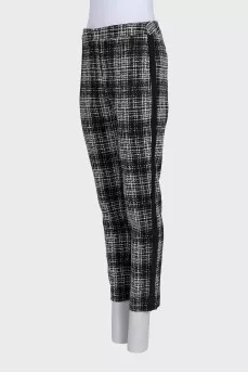 Black and white printed trousers