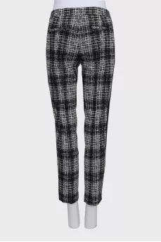 Black and white printed trousers