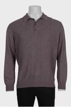 Men's gray cashmere and silk pullover